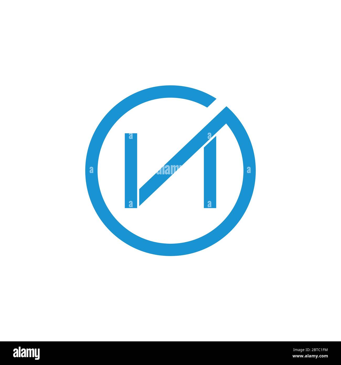 letter va simple circle logo vector Stock Vector