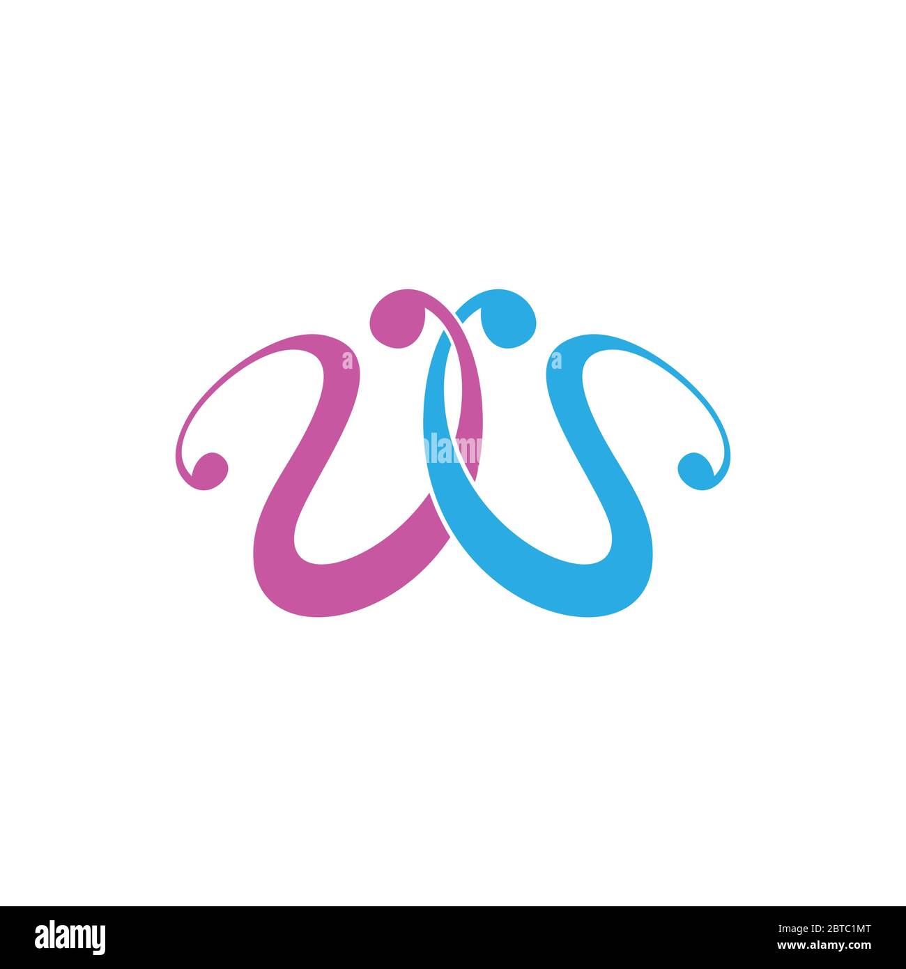 vector of letter wu curves logo Stock Vector Image & Art - Alamy