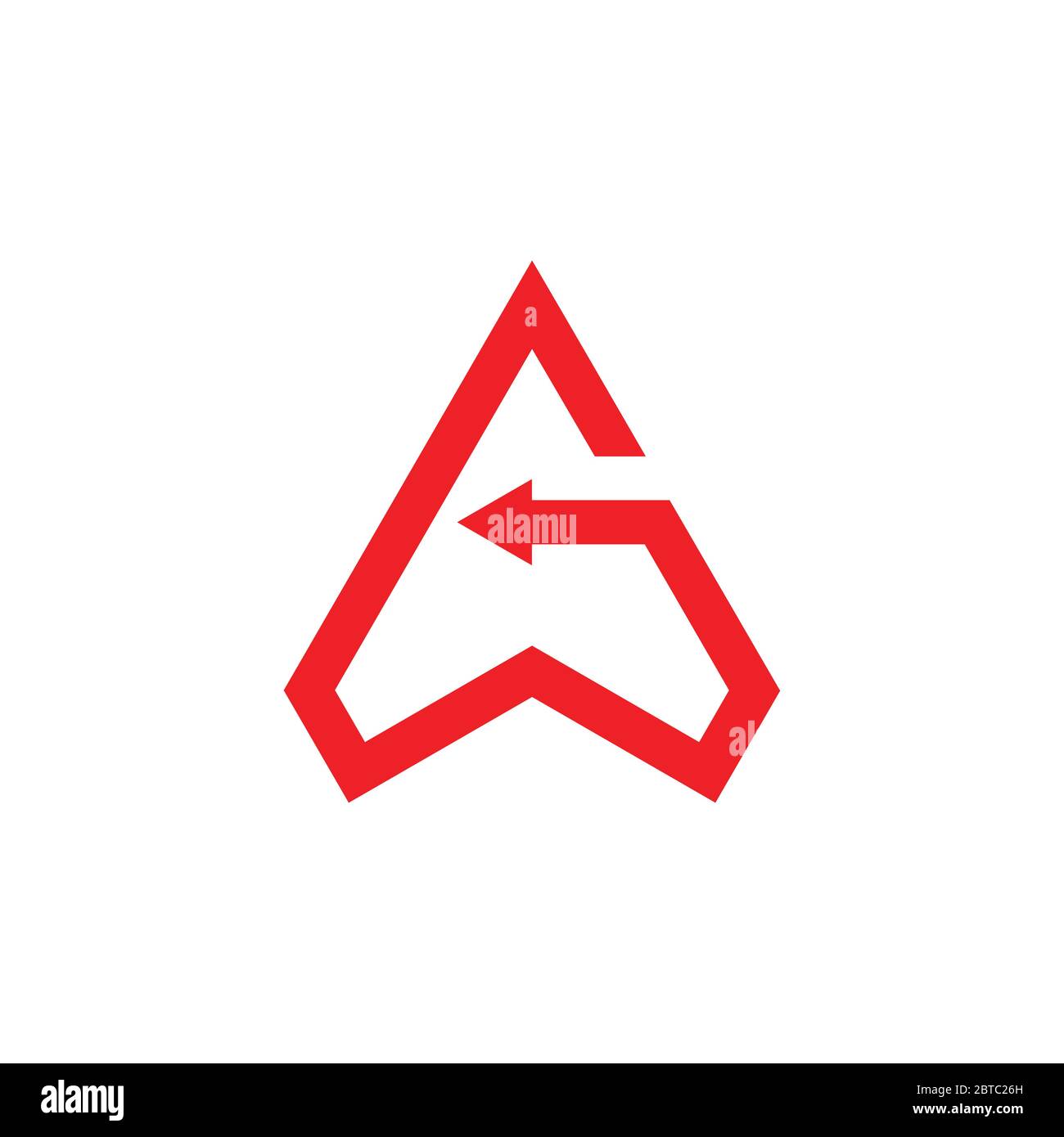 letter g triangle arrows geometric line logo vector Stock Vector