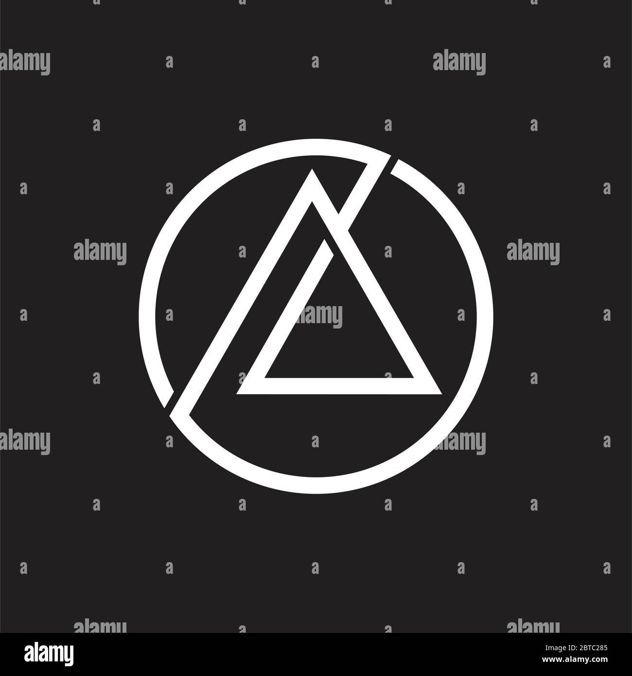 abstract overlapping line triangle circle logo Stock Vector