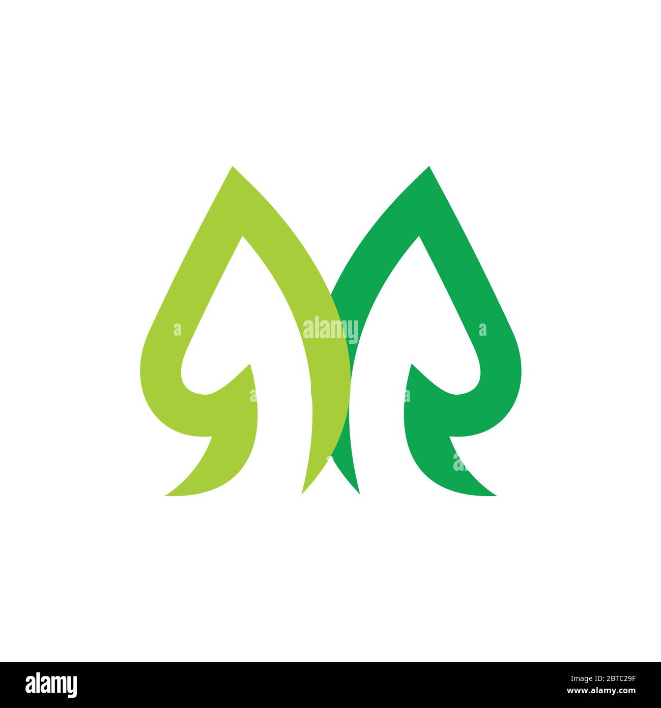 abstract letter mr green leaf curves simple logo vector Stock Vector ...