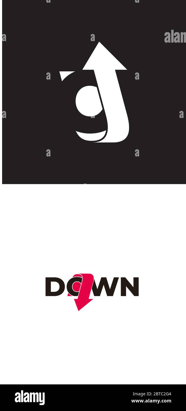 letter o negative space arrow geometric design symbol logo vector Stock ...