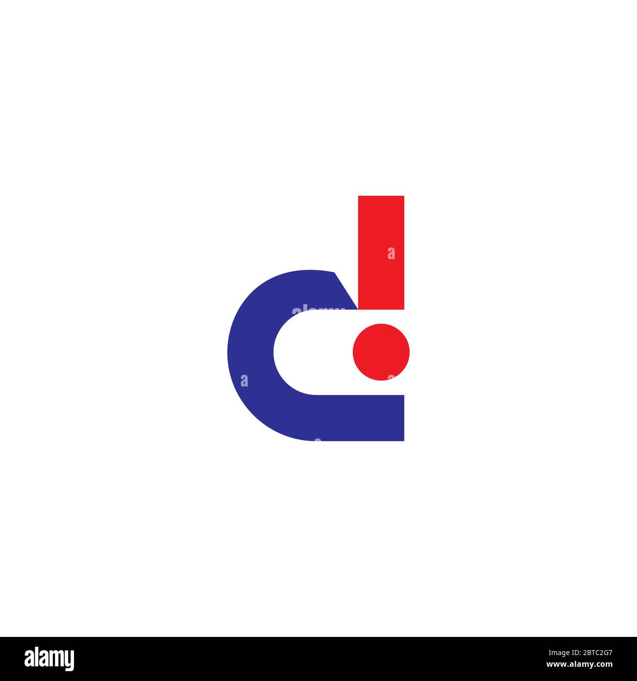letter d with exclamation design logo vector Stock Vector