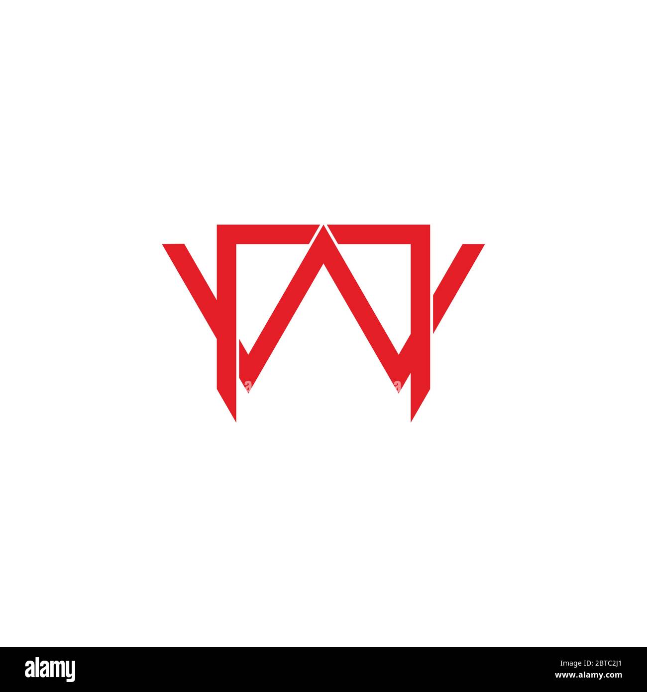 letter wn simple linked overlap design symbol vector Stock Vector