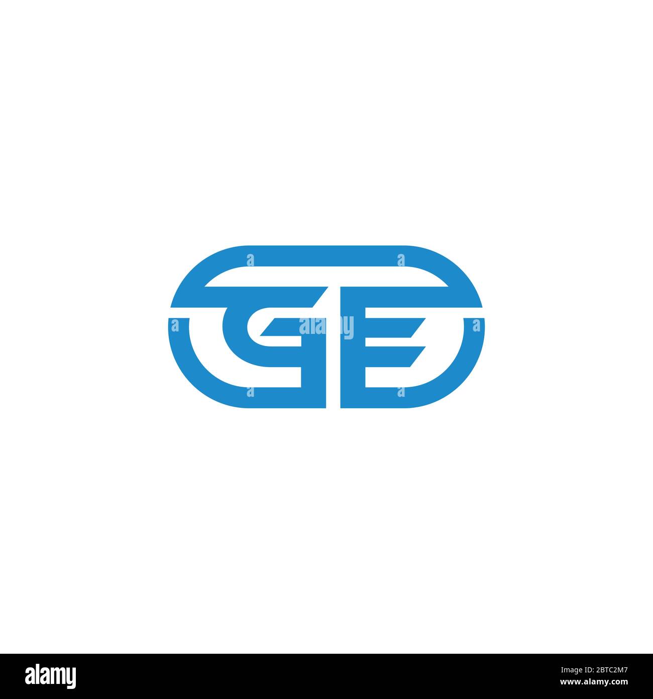 letter ge simple geometric oval shape symbol logo vector Stock Vector
