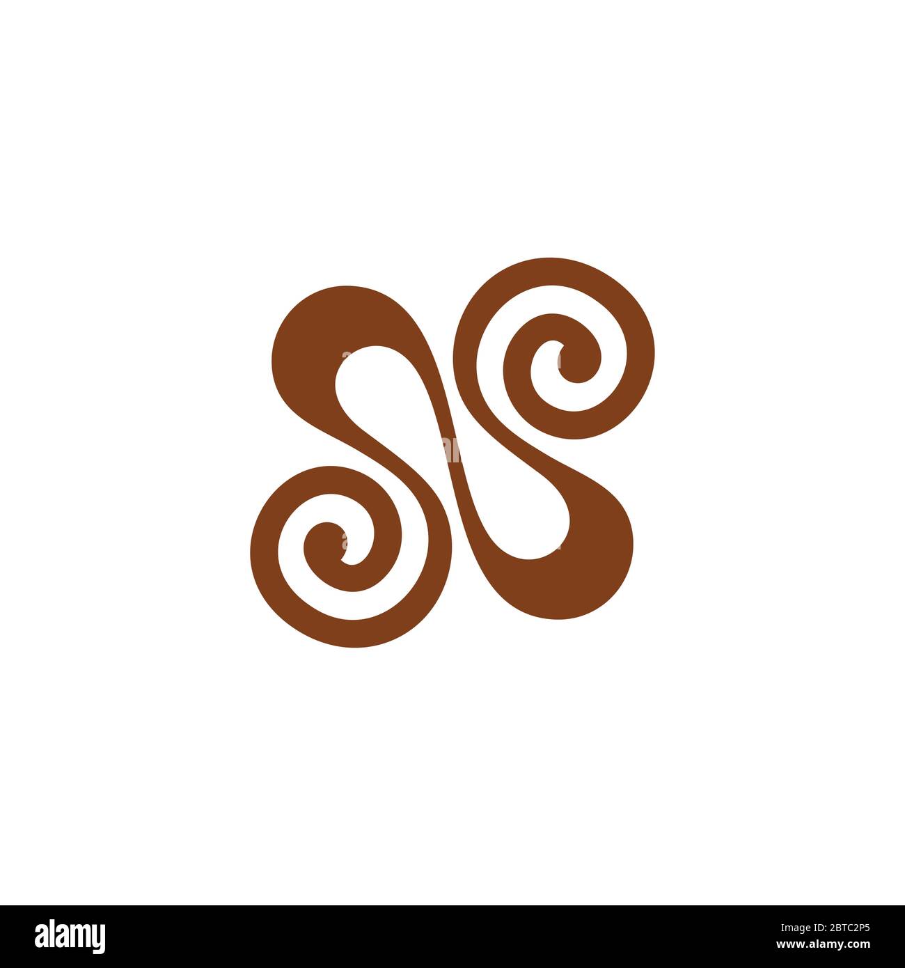 abstract letter n ribbon spiral loop design geometric logo vector Stock Vector