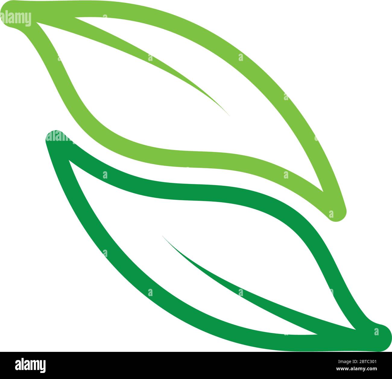 linked leaf lines art curves logo vector Stock Vector