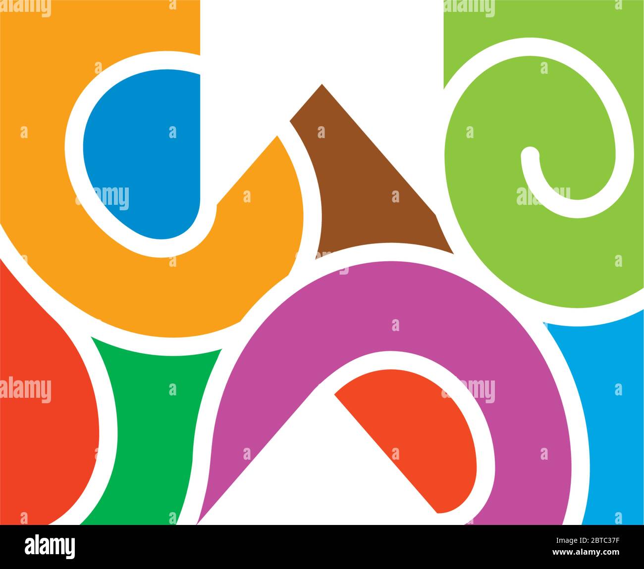 letter w curves mosaic symbol logo vector Stock Vector Image & Art - Alamy