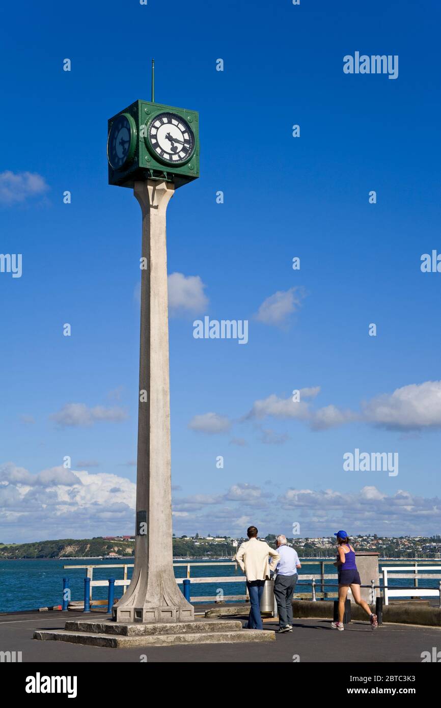 Waterfront clock in Devonport District,Auckland,North Island,New Zealand Stock Photo