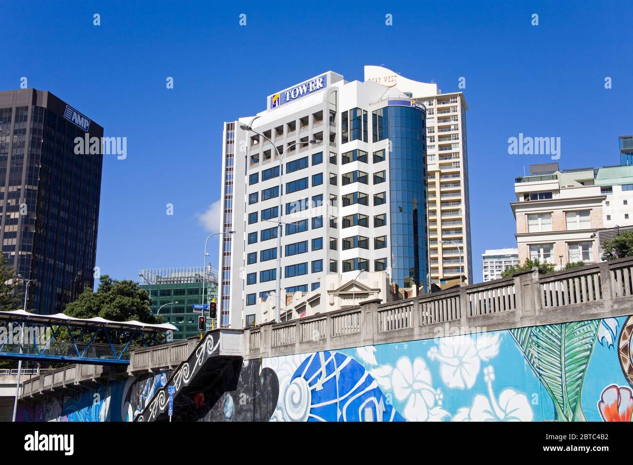 Wall mural on Sturdee Street,Central Business District,Auckland,North Island,New Zealand Stock Photo