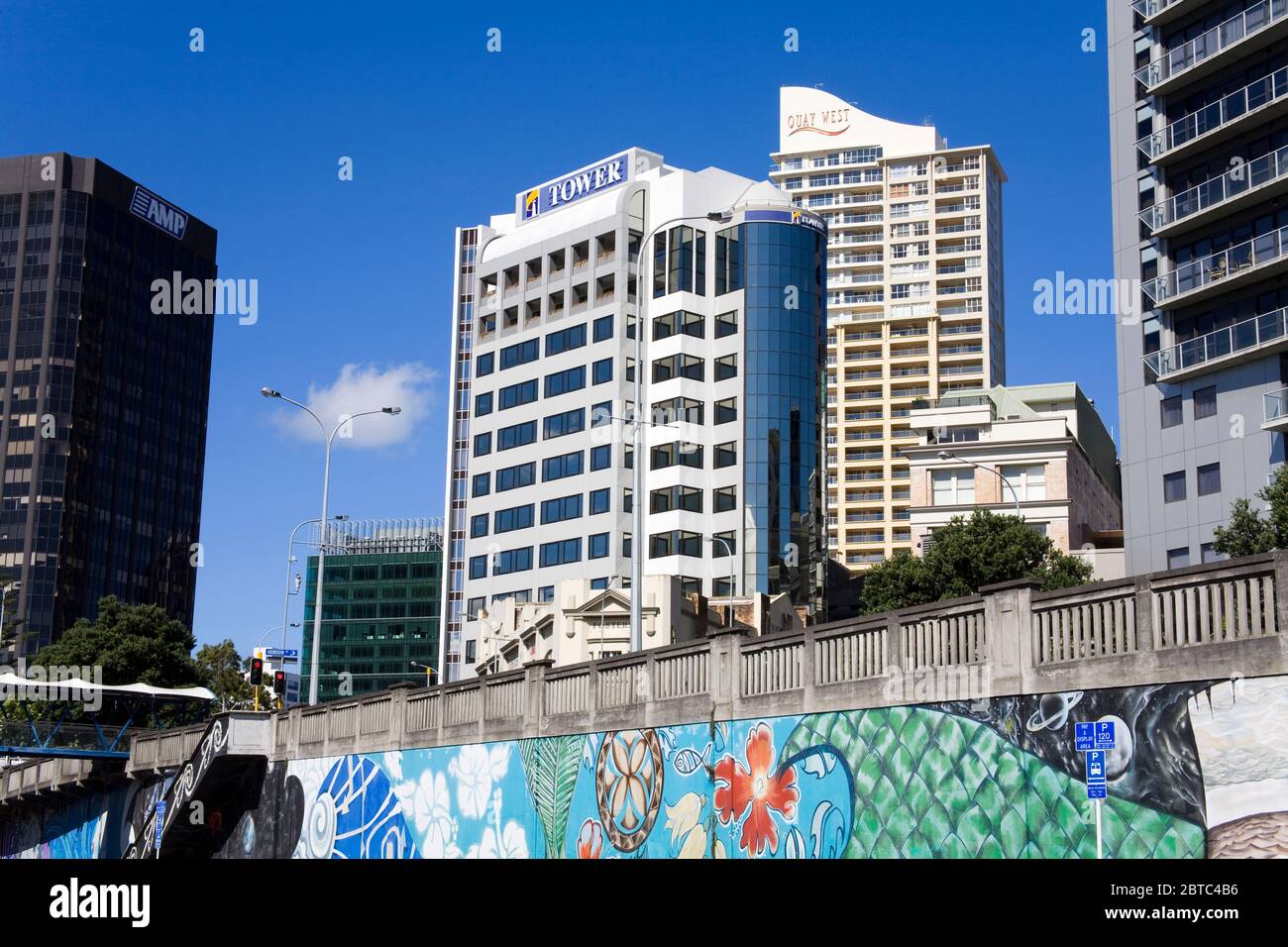 Wall mural on Sturdee Street,Central Business District,Auckland,North Island,New Zealand Stock Photo