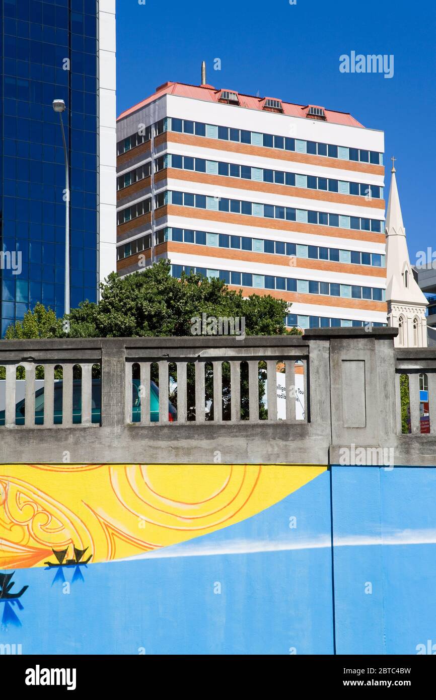 Wall mural on Sturdee Street,Central Business District,Auckland,North Island,New Zealand Stock Photo