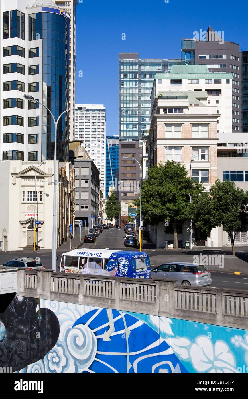 Wall mural on Sturdee Street,Central Business District,Auckland,North Island,New Zealand Stock Photo