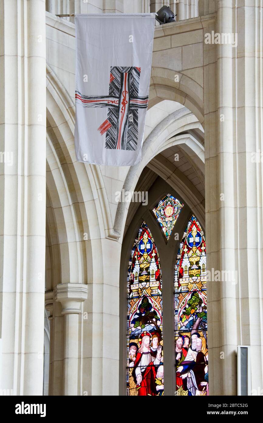 Stained glass window in St. Pauls Anglican Church,Dunedin,Central