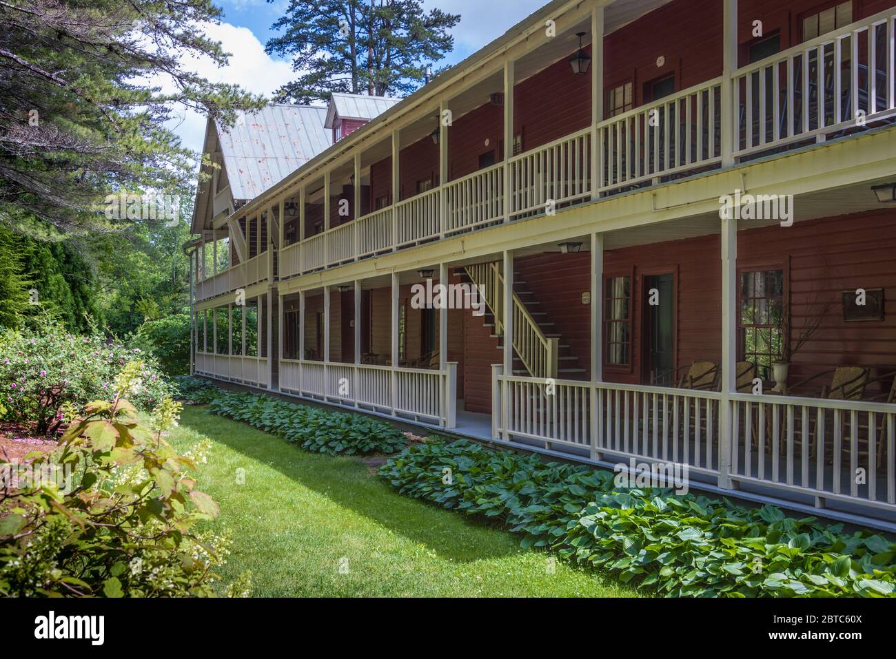 Historic Glen-Ella Springs Inn, a Bed & Breakfast nestled in the Blue Ridge Mountains of North Georgia in Clarkesville, GA. (USA) Stock Photo
