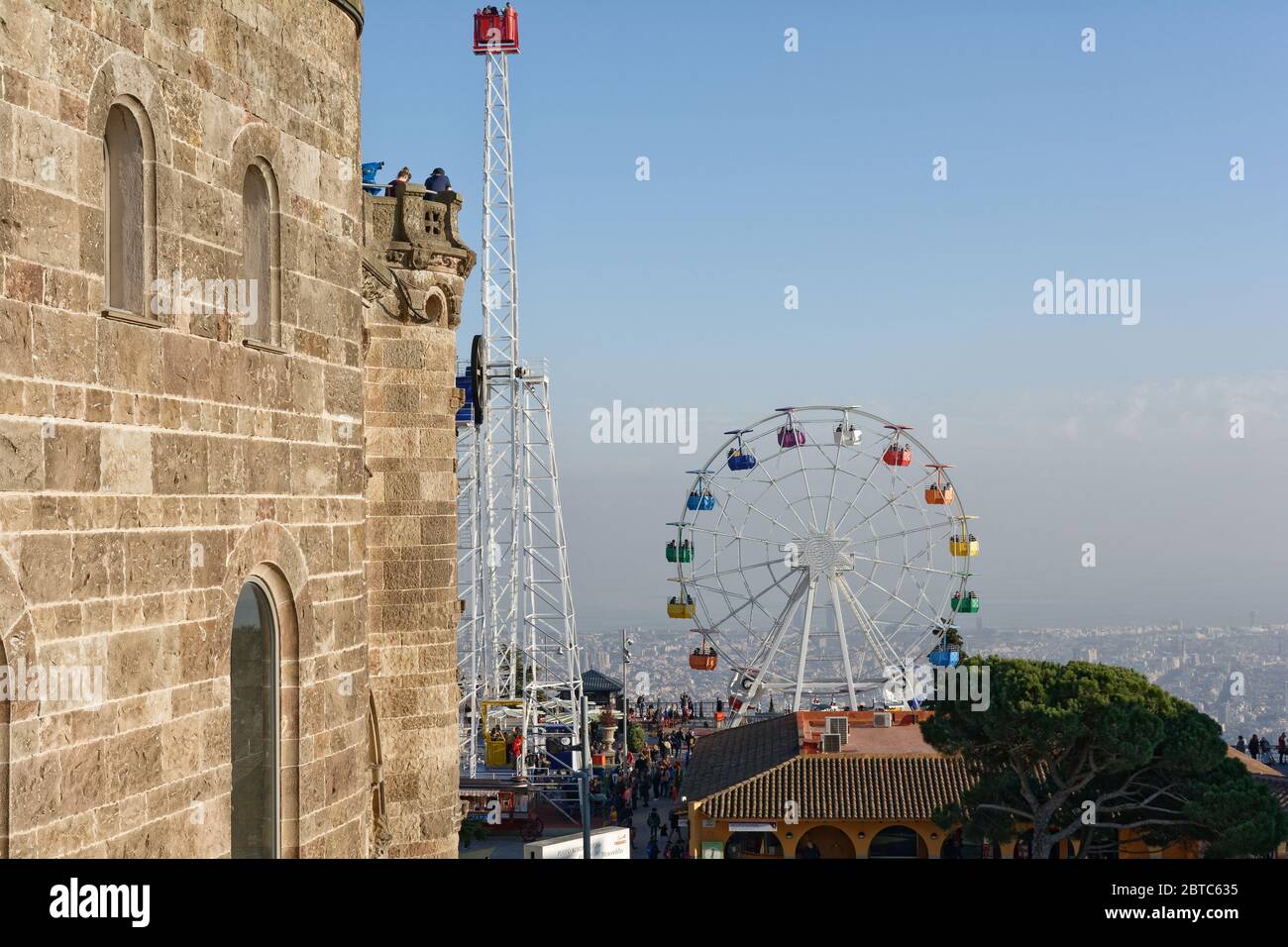 Tibidabo amusement park in Barcelona, Spain Stock Photo