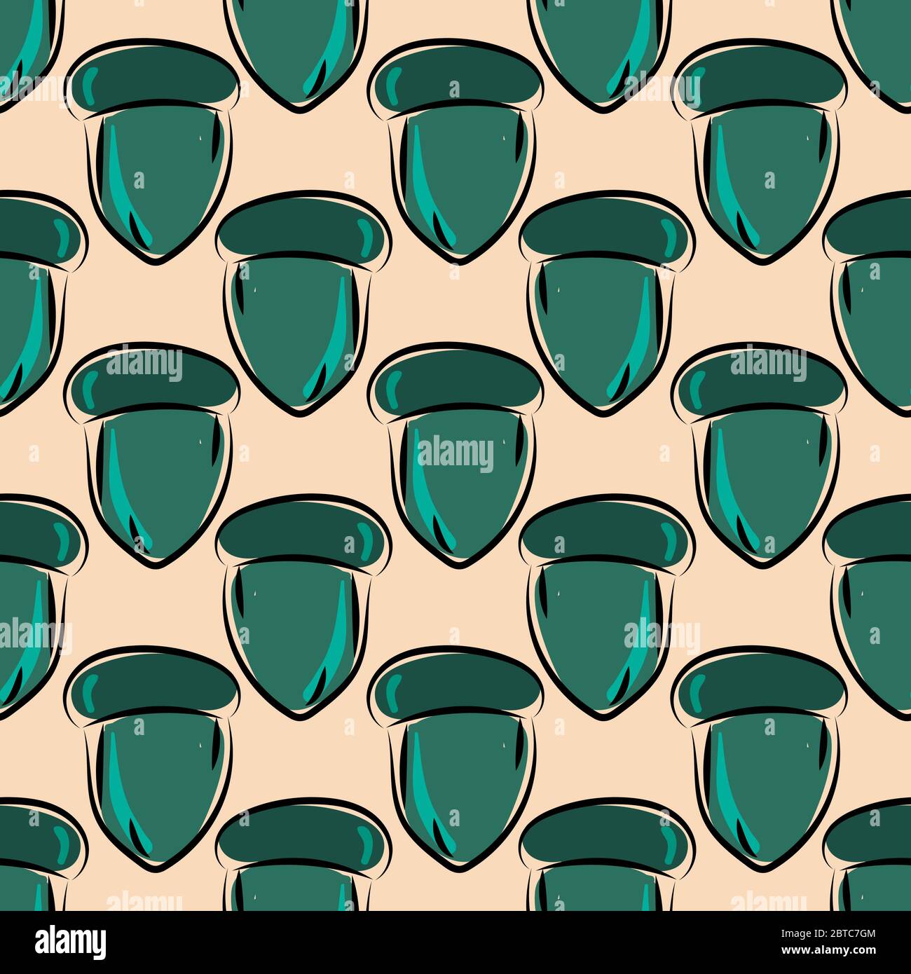 Acorns pattern , illustration, vector on white background Stock Vector ...