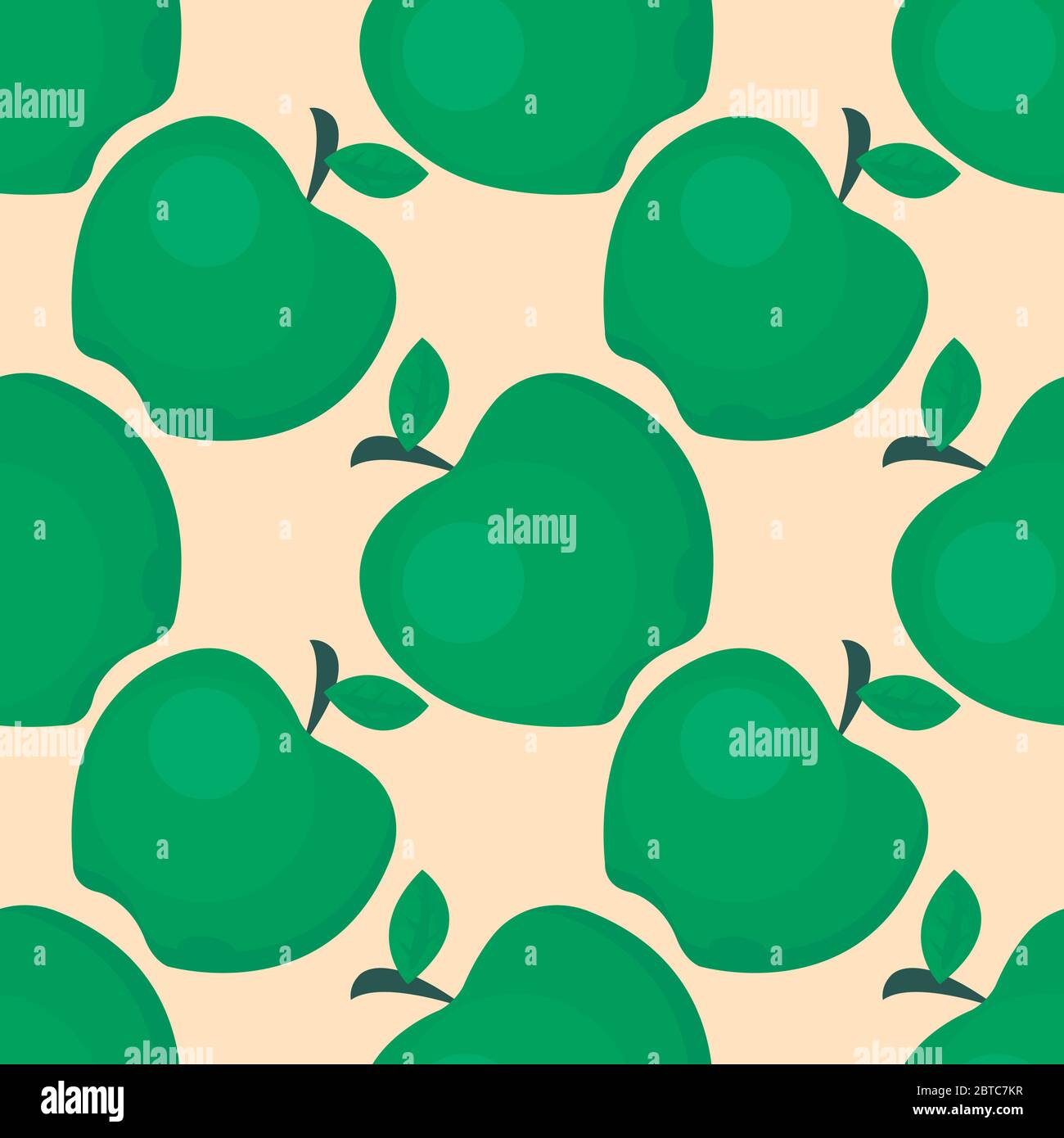 Green apple pattern , illustration, vector on white background Stock ...