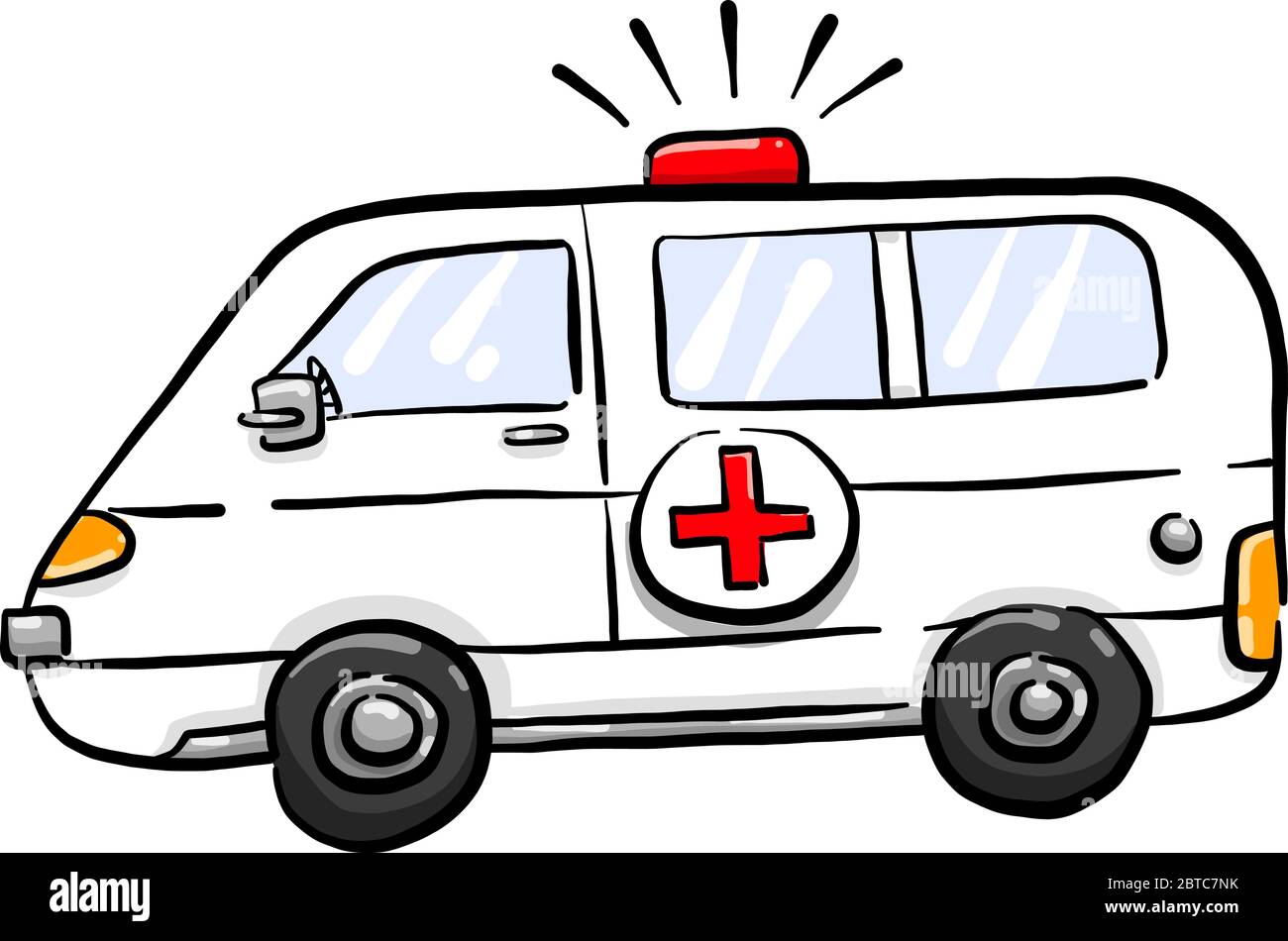 Ambulance car , illustration, vector on white background Stock Vector