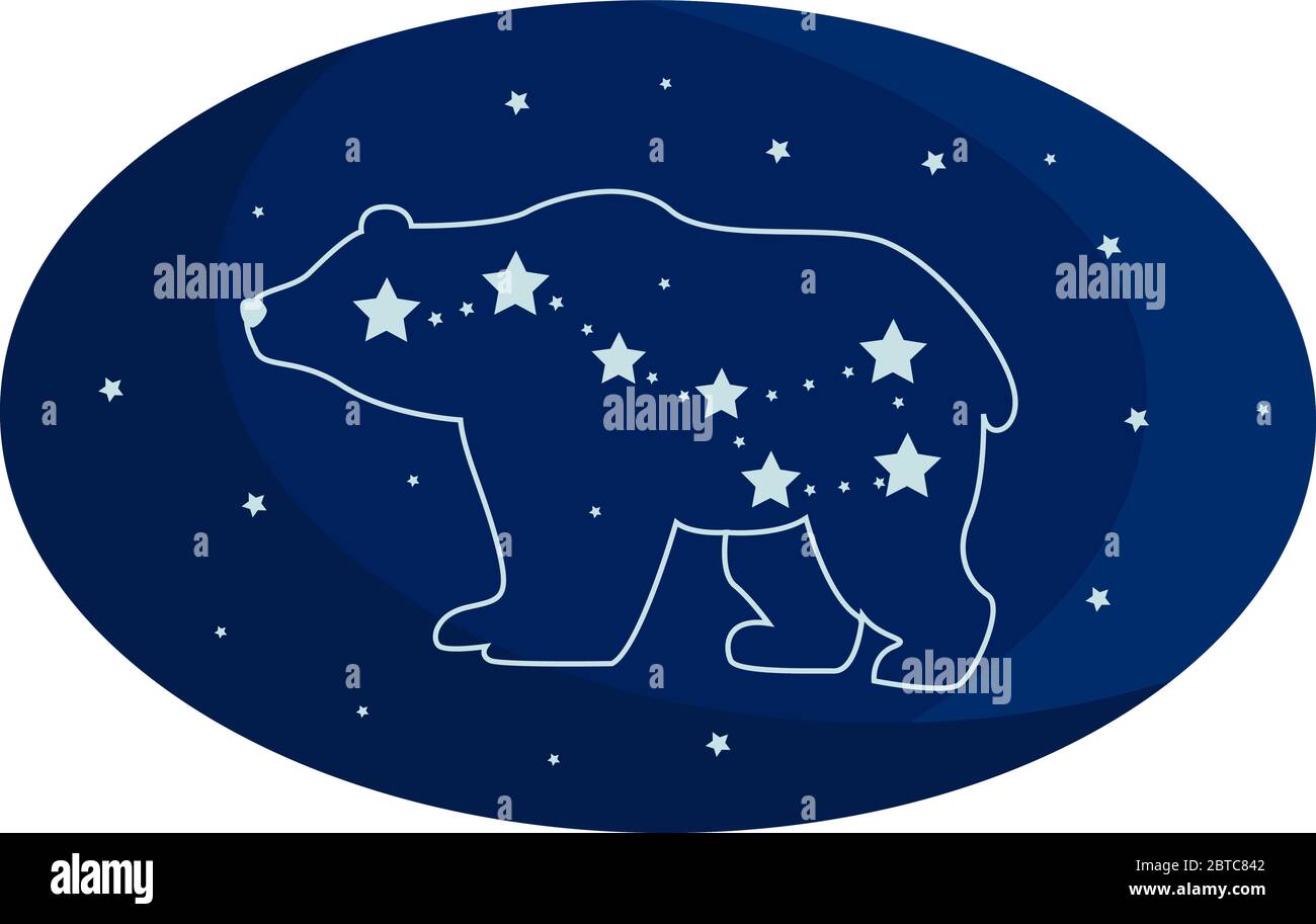Big dipper , illustration, vector on white background Stock Vector