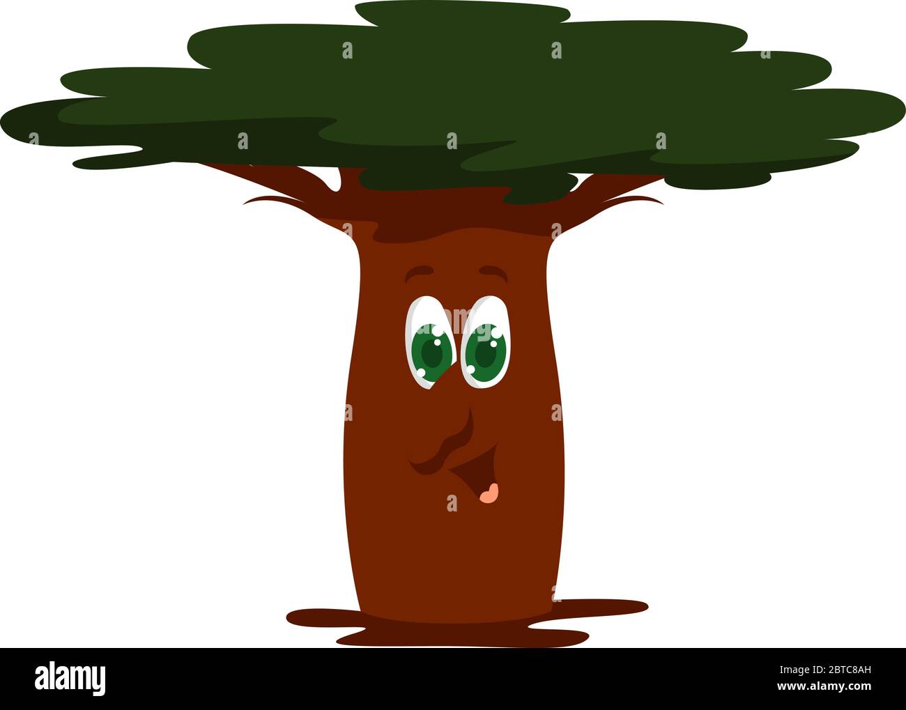 Big fat tree , illustration, vector on white background Stock Vector