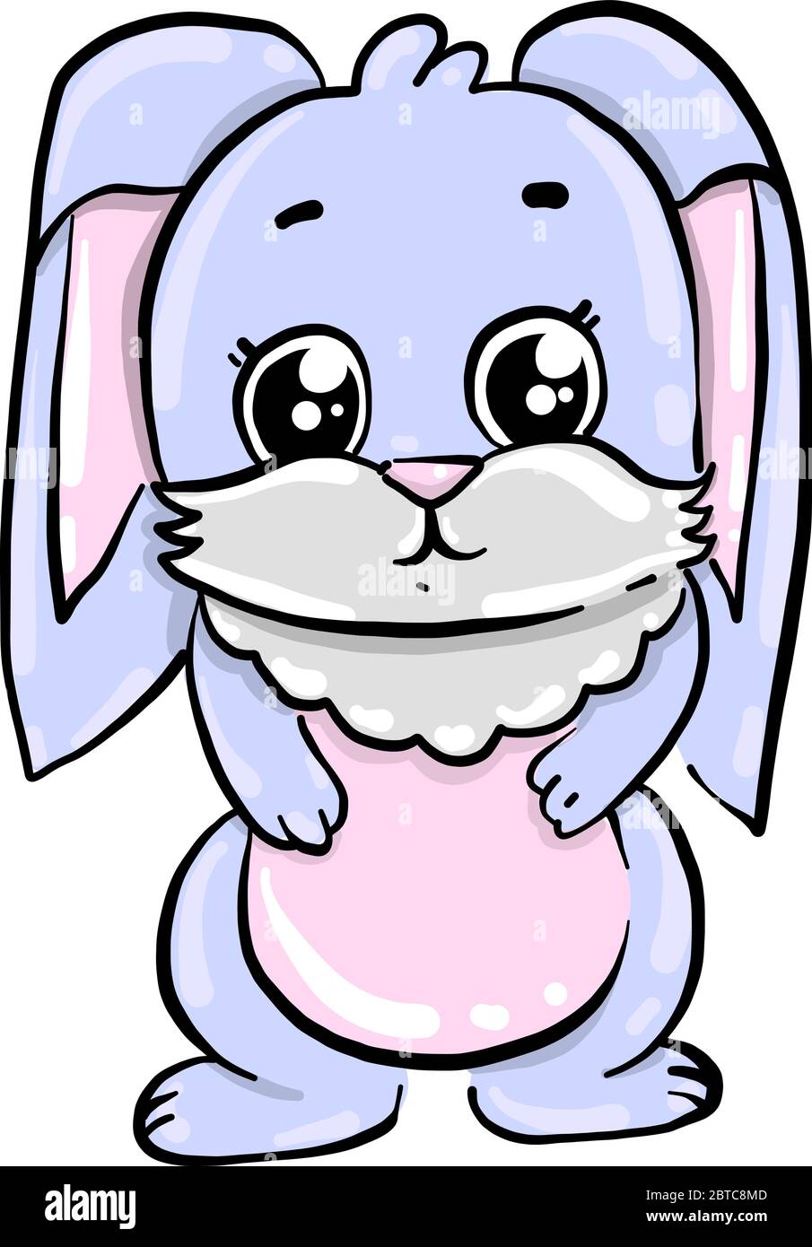 Cute little bunny , illustration, vector on white background Stock ...