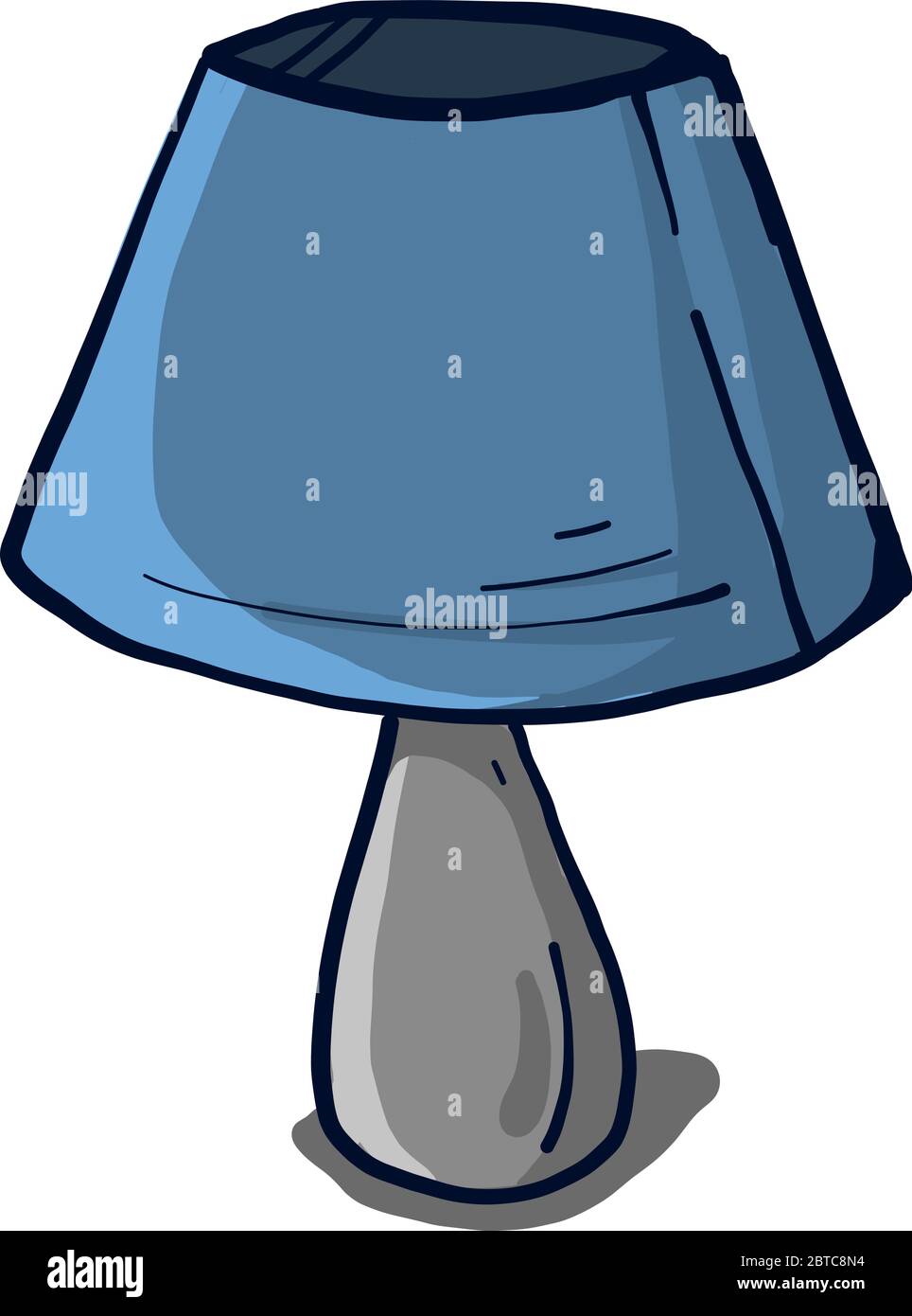Blue table lamp , illustration, vector on white background Stock Vector