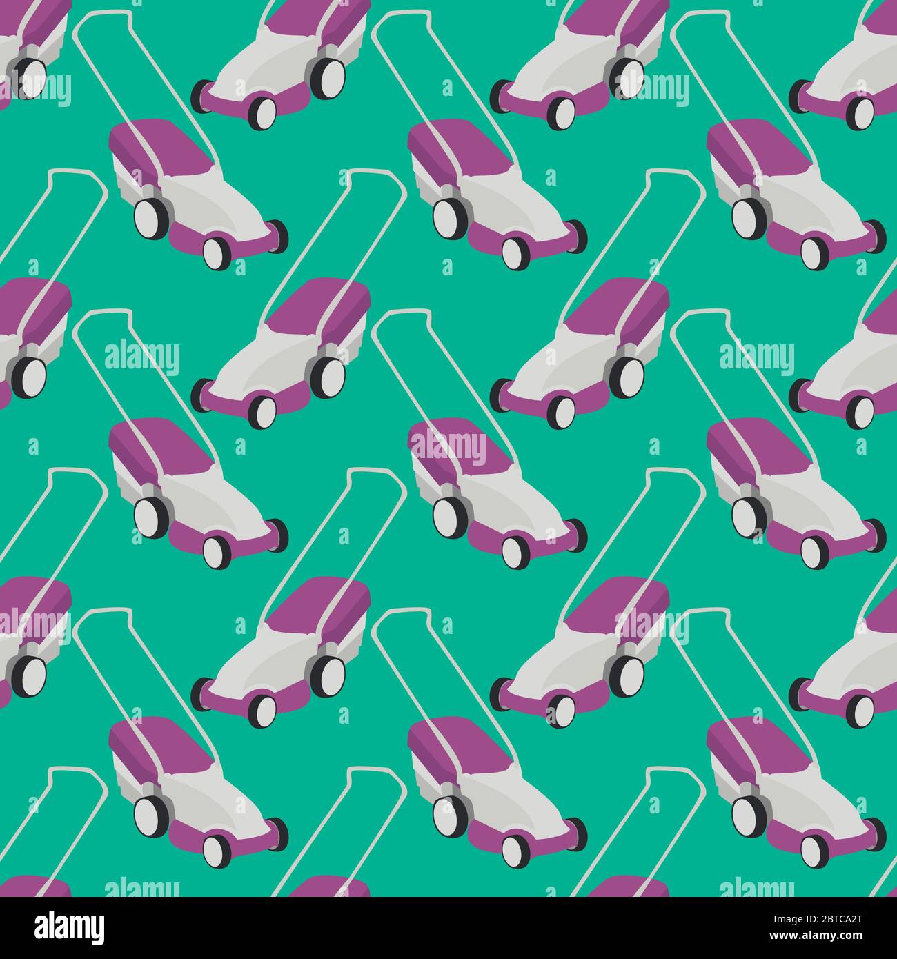Cutting grass machine pattern , illustration, vector on white background Stock Vector