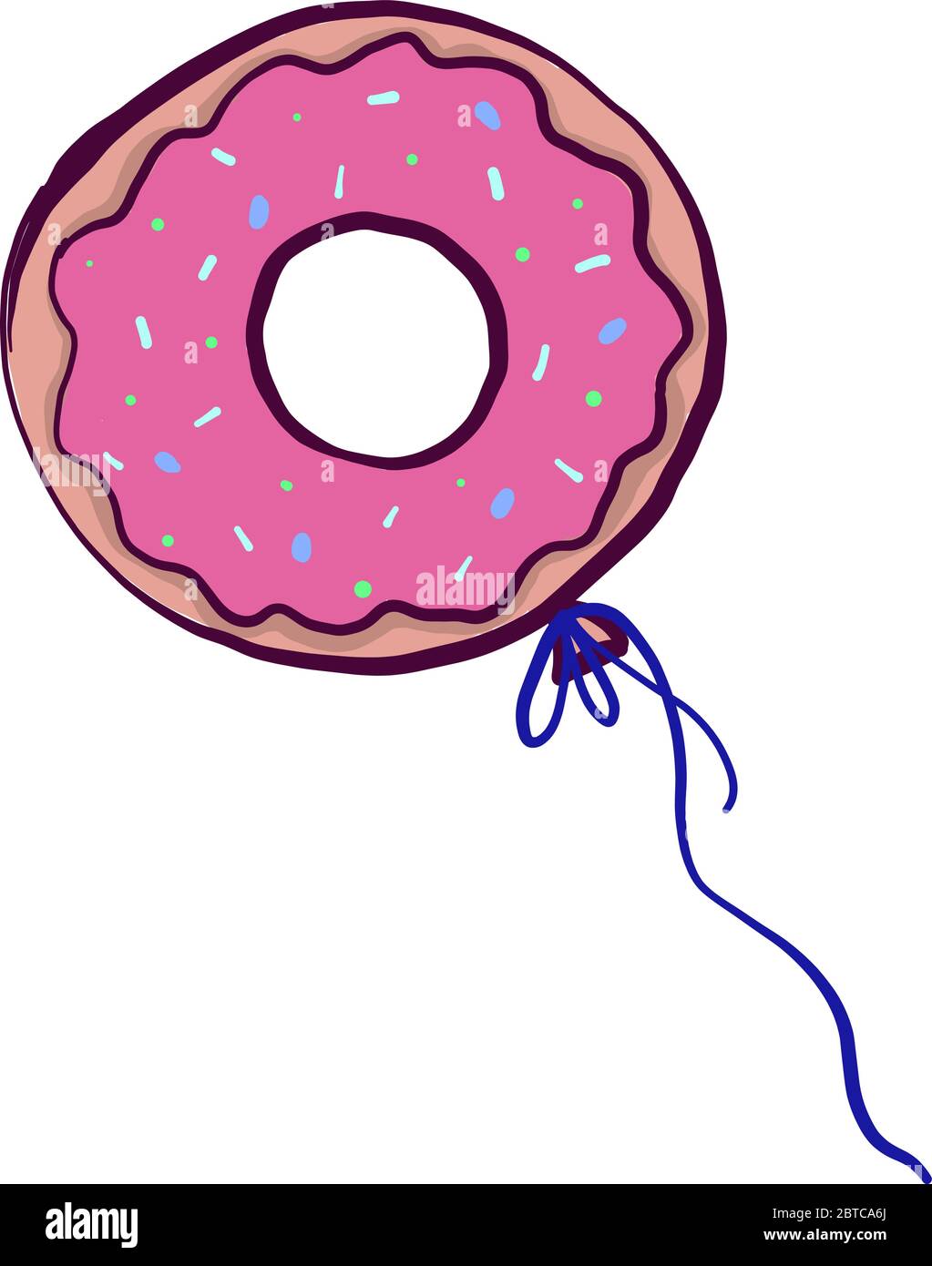 Donut balloon , illustration, vector on white background Stock Vector