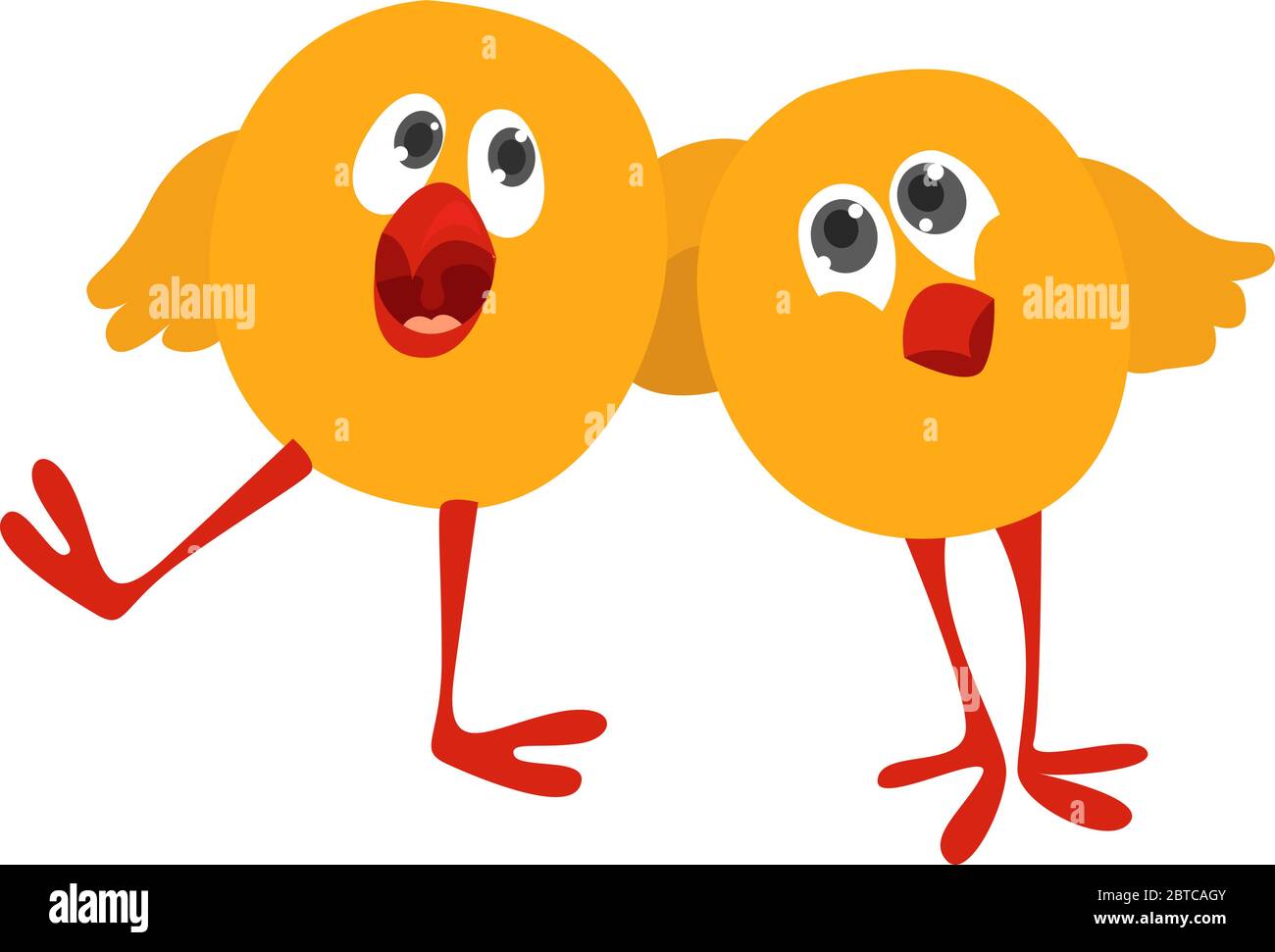 Chicken friends , illustration, vector on white background Stock Vector