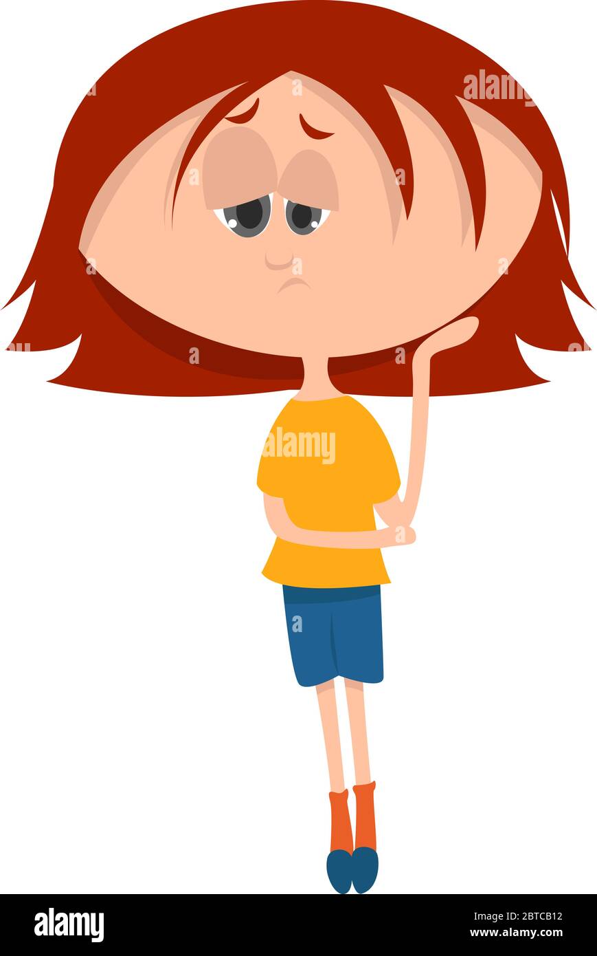 Lazy girl with red hair , illustration, vector on white background Stock  Vector Image & Art - Alamy