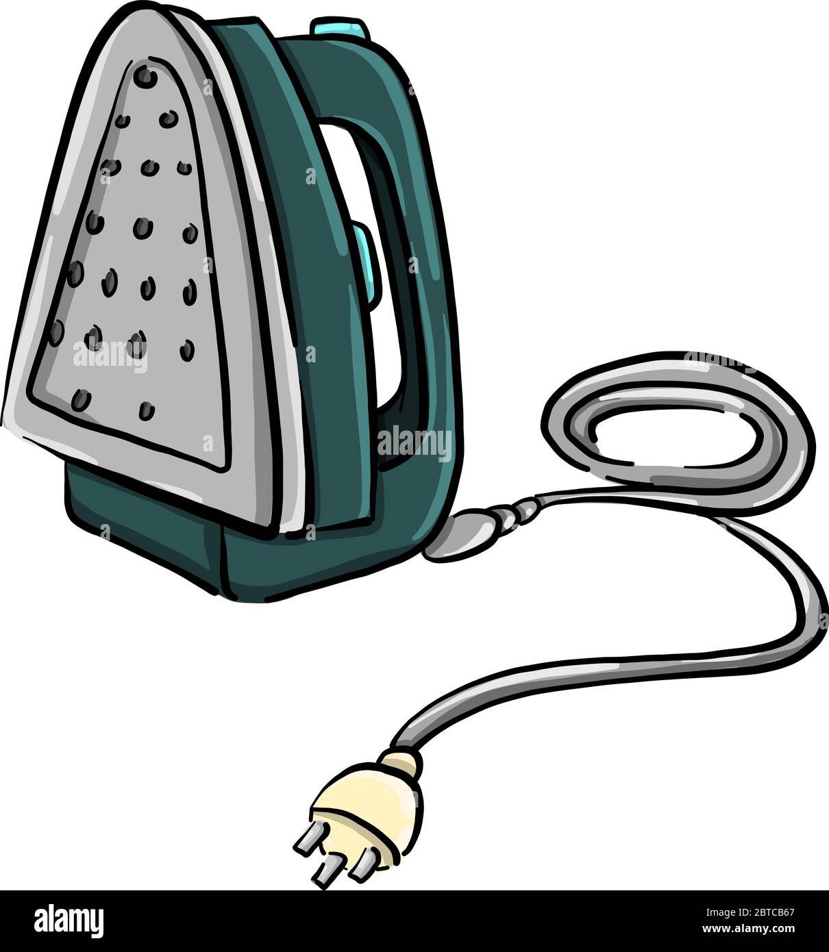 Green iron , illustration, vector on white background Stock Vector