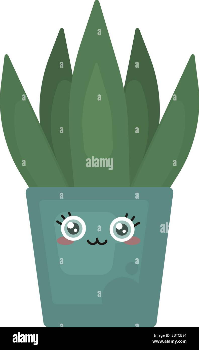 Happy plant in pot , illustration, vector on white background Stock ...