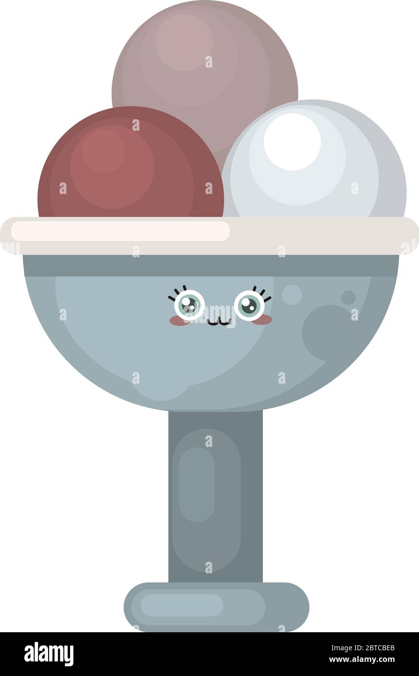 Ice cream scoops , illustration, vector on white background Stock