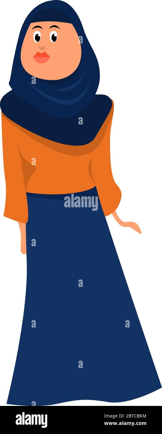 Muslim girl , illustration, vector on white background Stock Vector ...