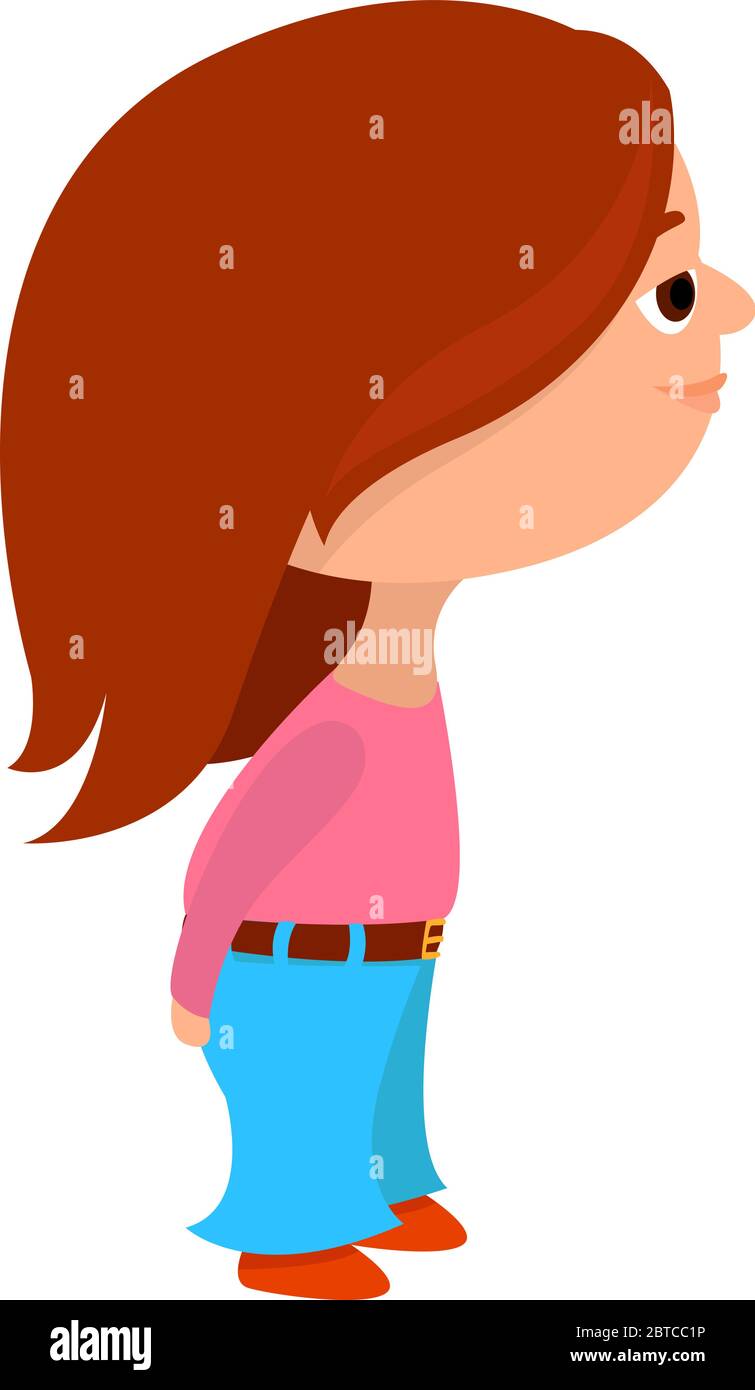 Little woman , illustration, vector on white background Stock Vector