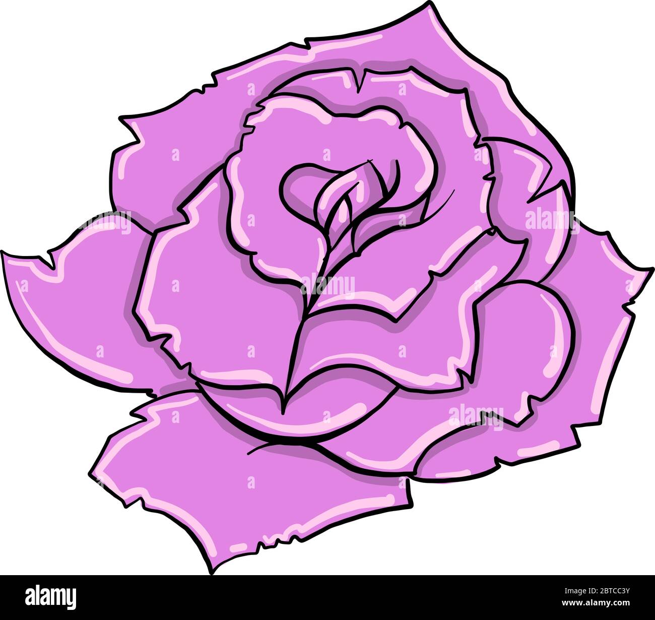 Pink rose , illustration, vector on white background Stock Vector Image ...