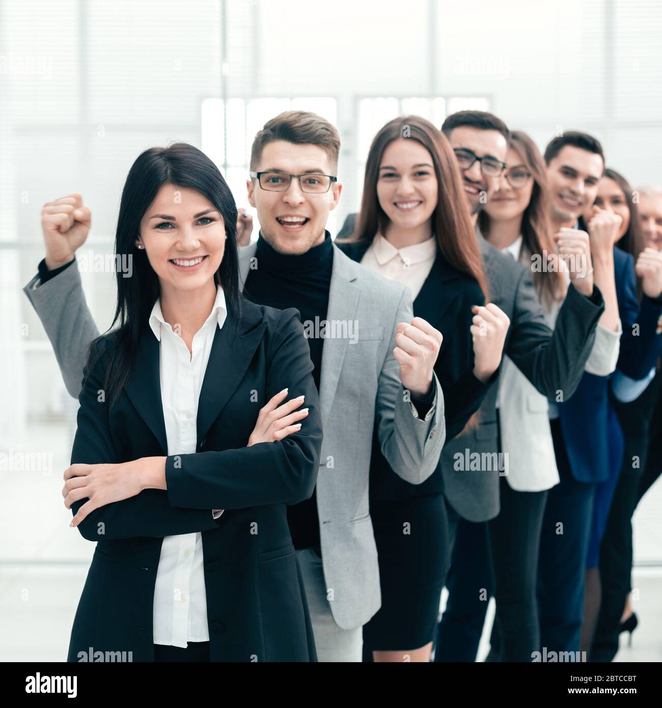 happy group of diverse young people standing in a row Stock Photo - Alamy