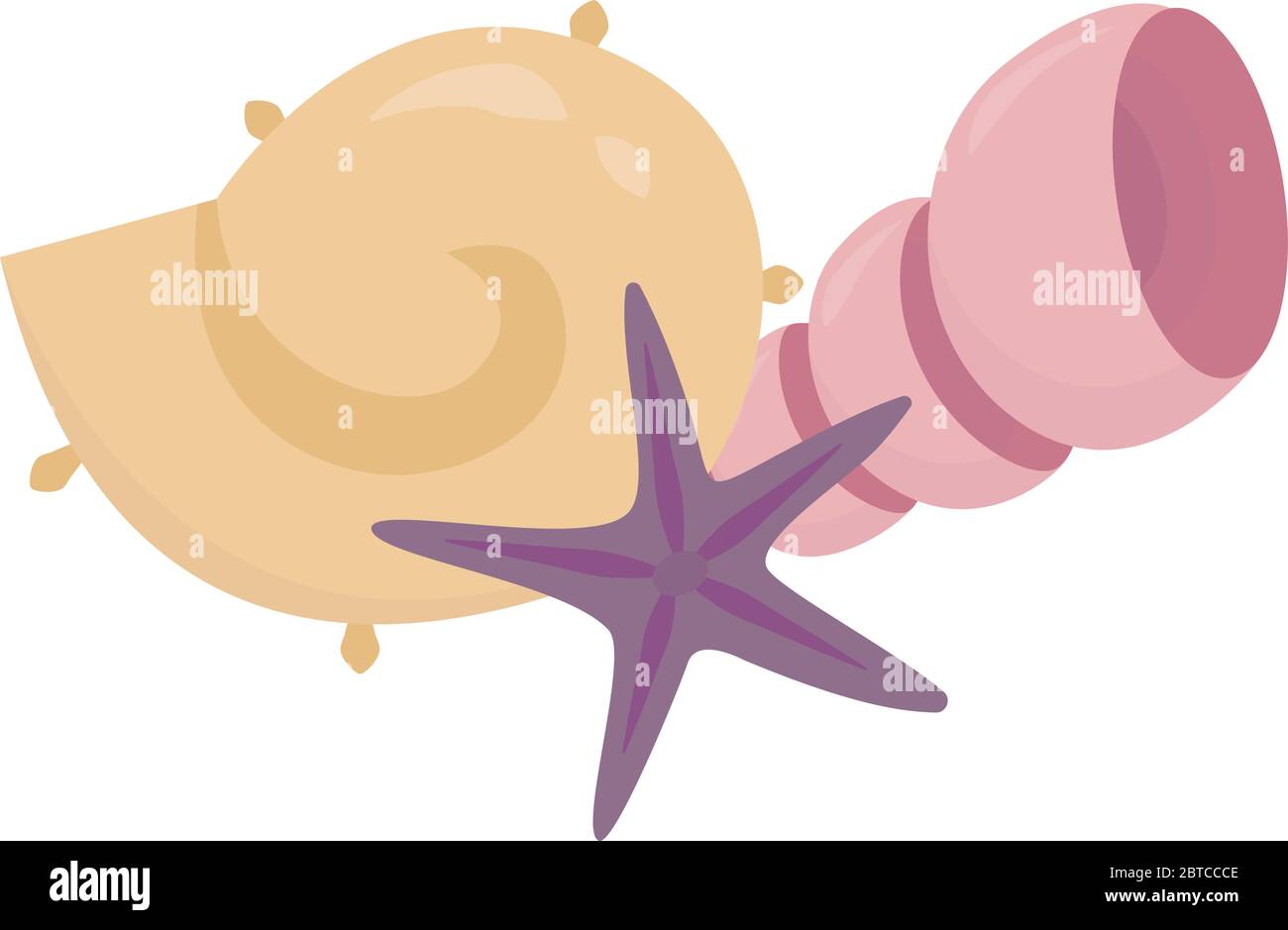 Ocean things , illustration, vector on white background Stock Vector ...