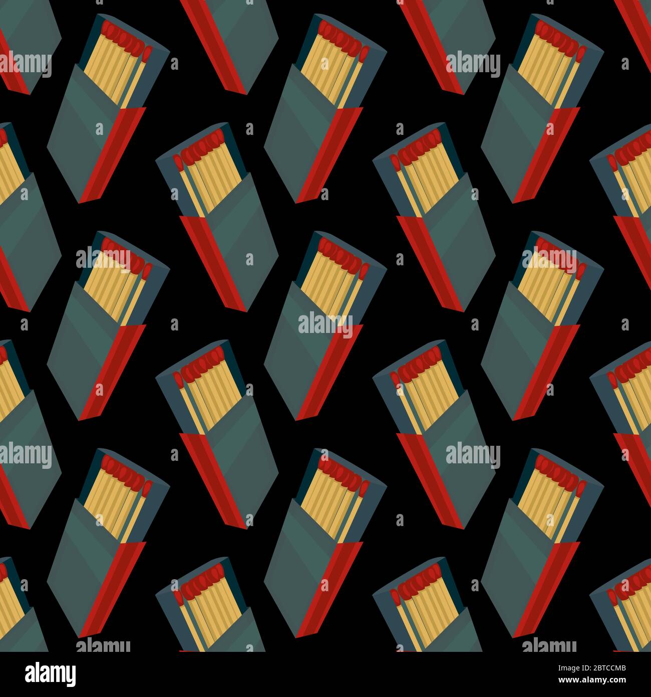 Matches in box pattern , illustration, vector on white background Stock Vector