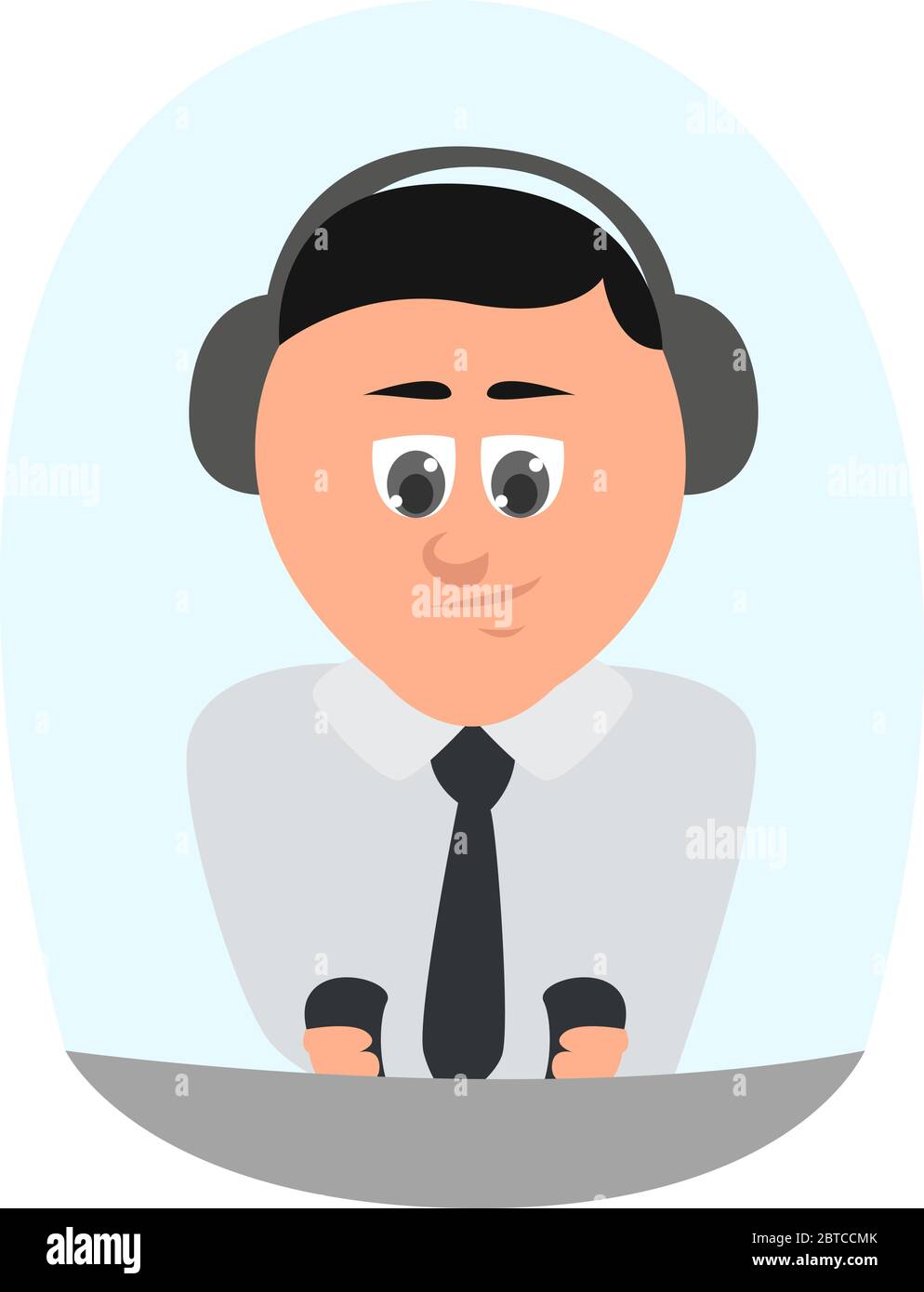 Pilot flying plane , illustration, vector on white background Stock Vector
