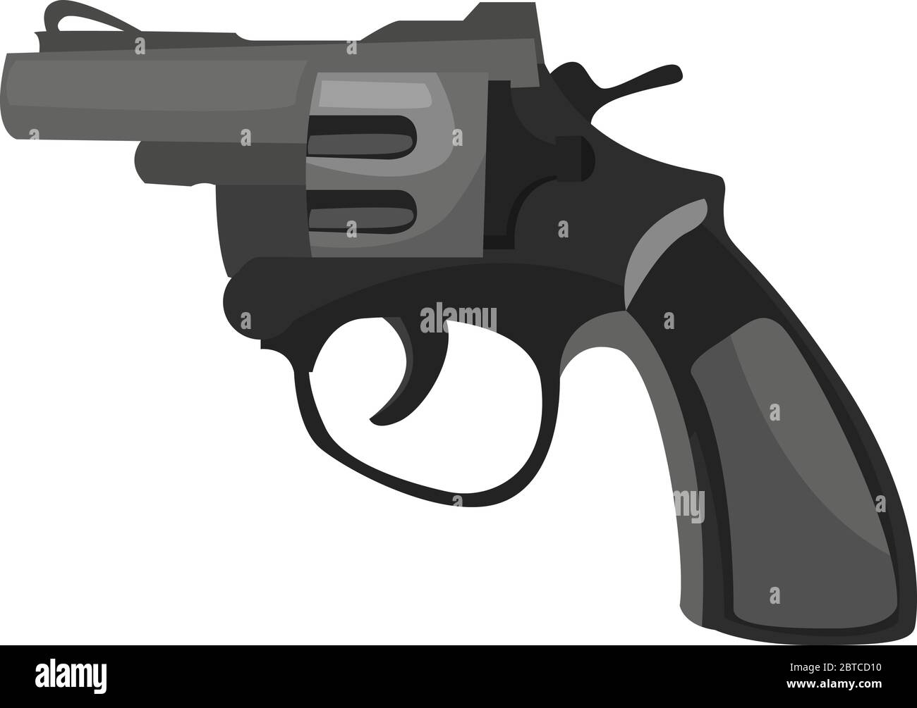 Black revolver , illustration, vector on white background Stock Vector