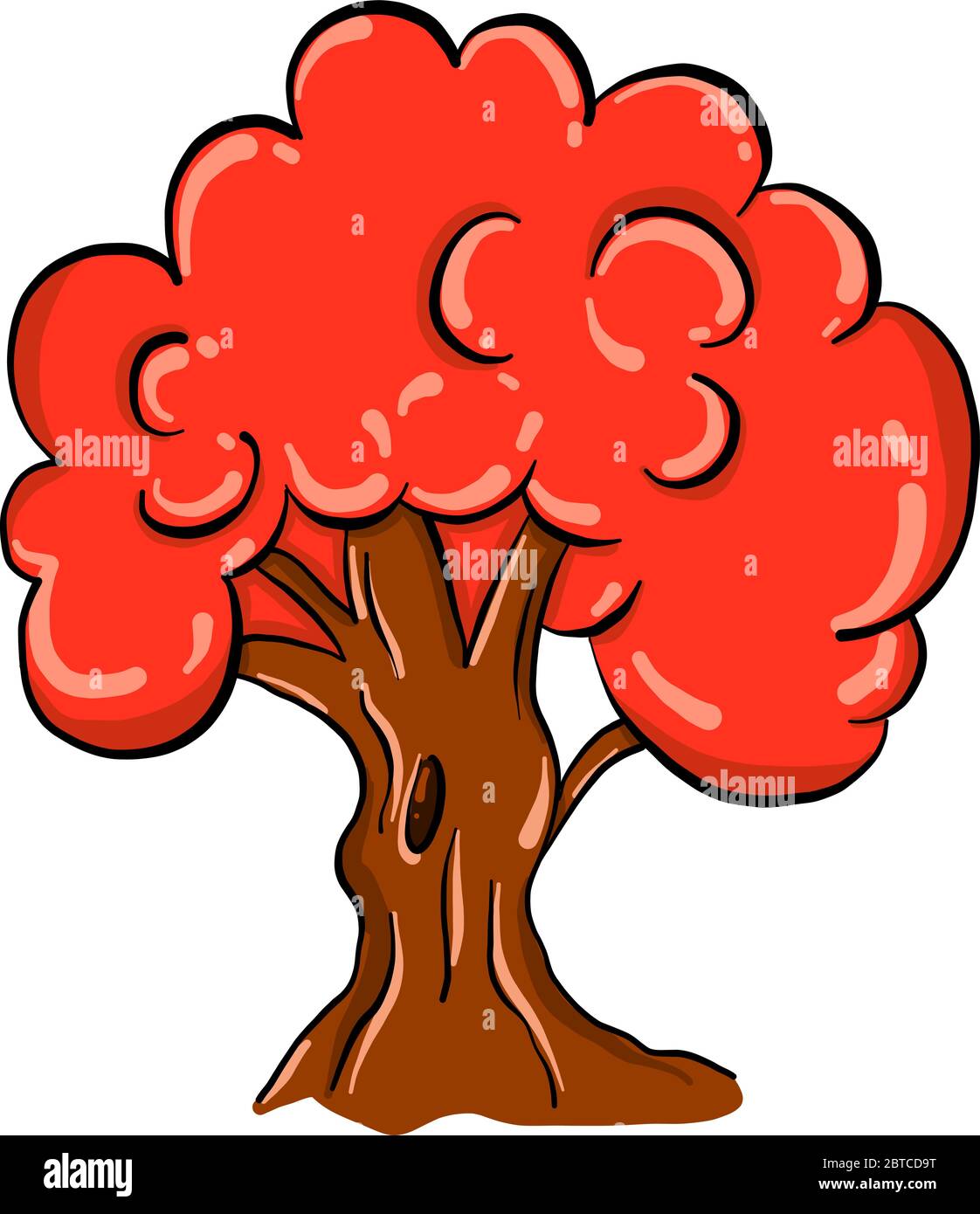 Red tree , illustration, vector on white background Stock Vector Image ...