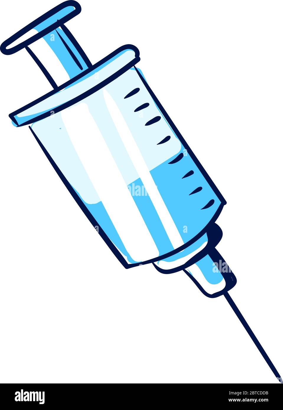 Syringe with big needle , illustration, vector on white background