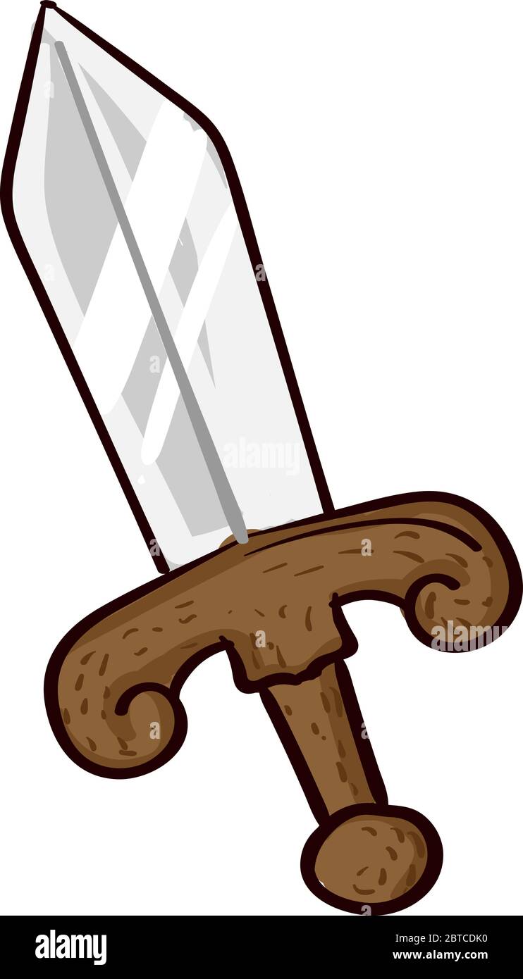 Wooden sword , illustration, vector on white background Stock Vector ...