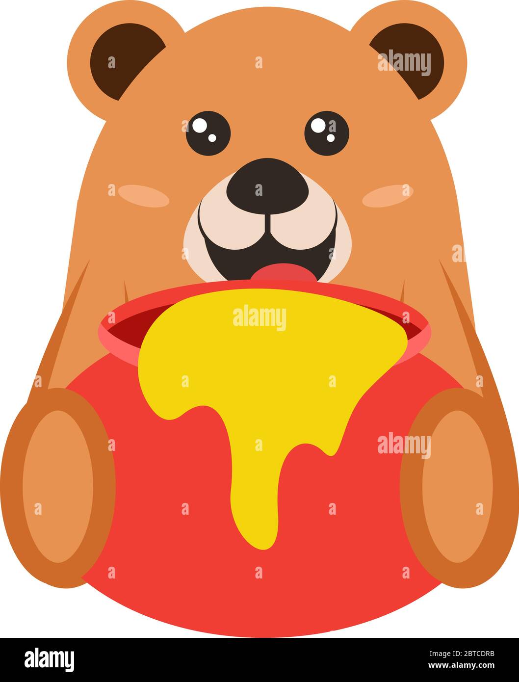 Bear eating honey, illustration, vector on white background Stock Vector  Image & Art - Alamy