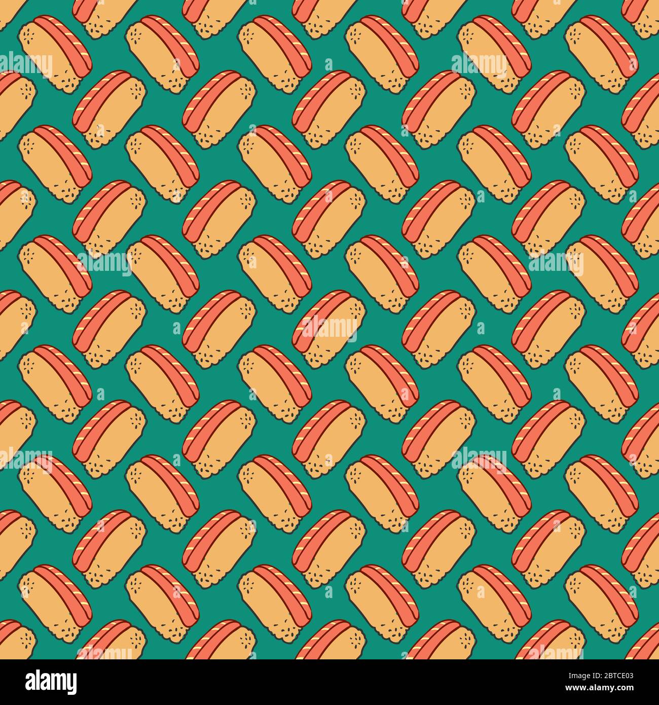 Sushi food pattern , illustration, vector on white background Stock Vector