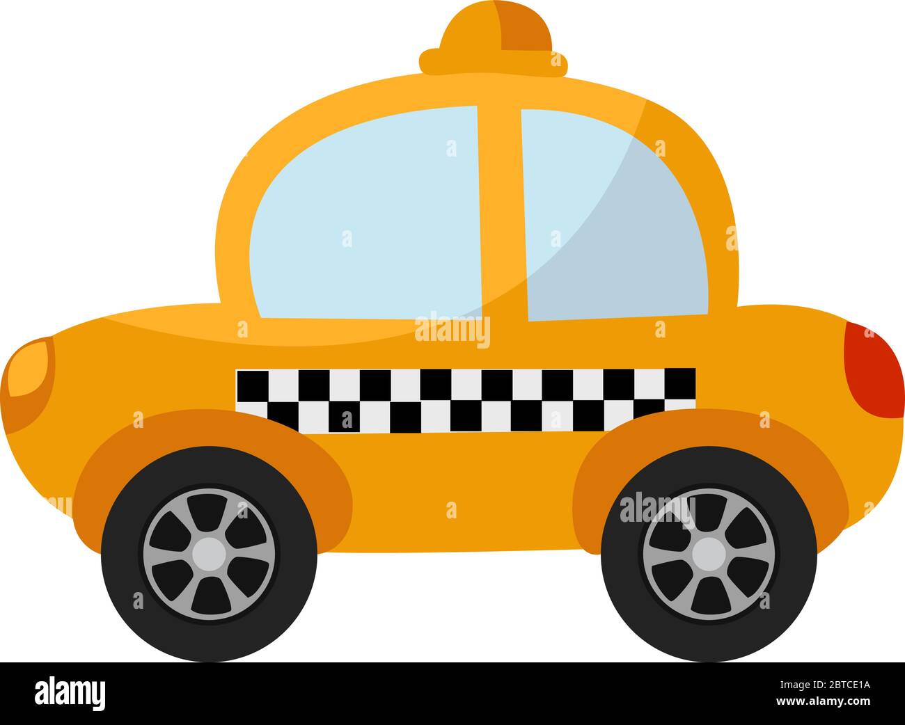 Yellow taxi , illustration, vector on white background Stock Vector