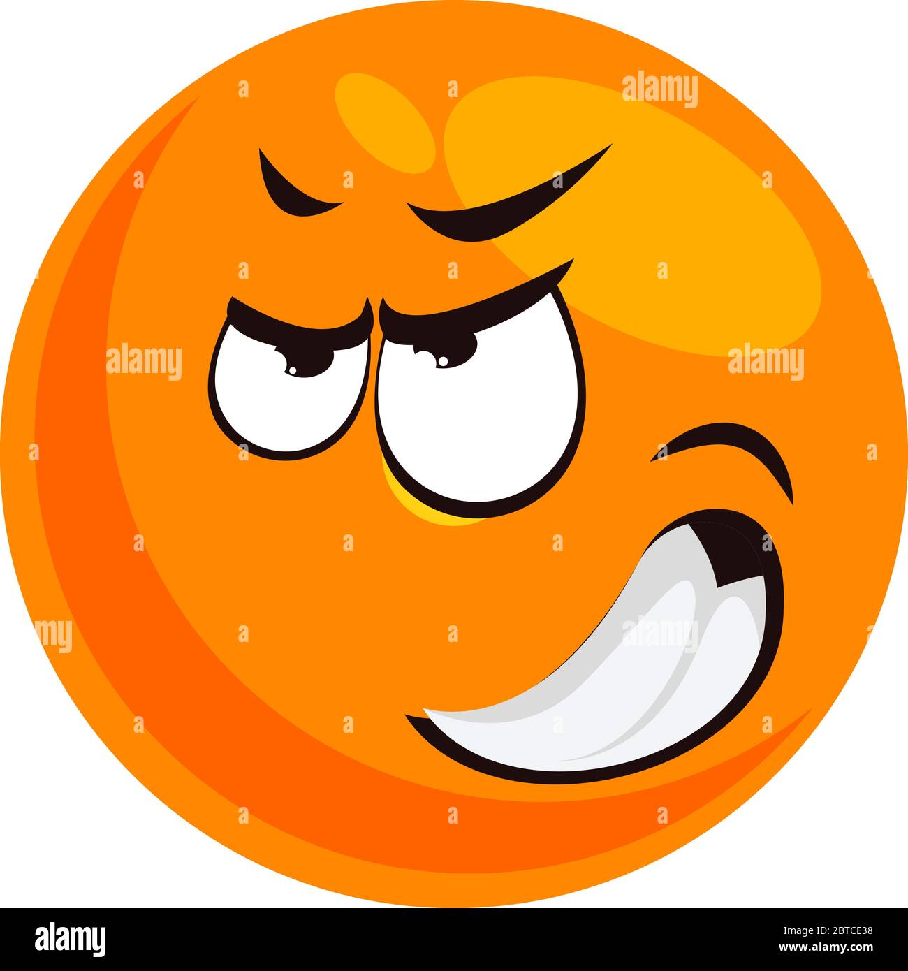 Angry emoji, illustration, vector on white background Stock Vector