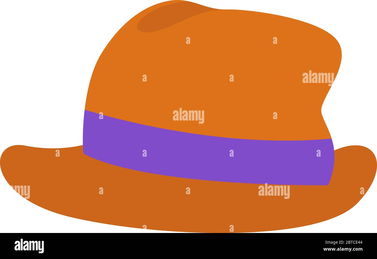 Man brown hat, illustration, vector on white background Stock Vector